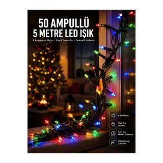 Karışık Renk Pilli Led Işık Çok Fonksiyonlu Enerji Tasarruflu 5 Metre