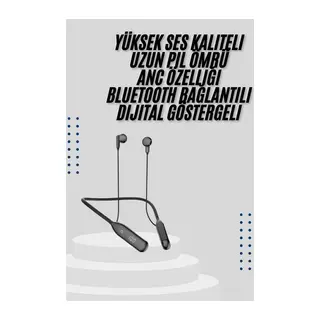 Kablolu Kulak İçi Bluetooth Kulaklık 60 Saat ANC Özellikli Boyun Bantlı