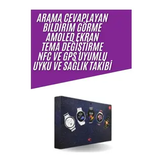 Unısex Yuvarlak Ekranlı 7 Kordonlu Akıllı Saat GPS Destekli Çoklu Kordon Seçeneği