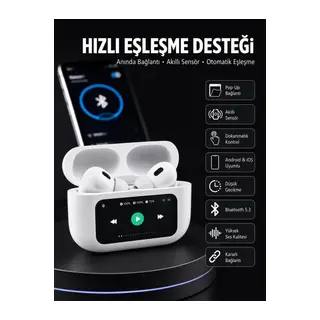 Dokunmatik Ekranlı ANC/ENC Yeni Nesil Pro Bluetooth Kulaklık Dokunmatik Ekran Yeni Nesil