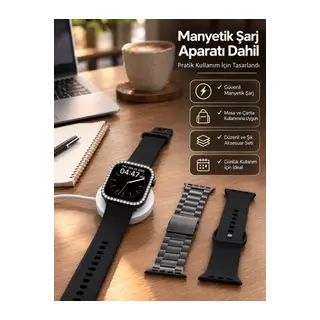 Akıllı Saat Uyumlu Çoklu Kordon ve Aksesuar Seti Yeni Nesil