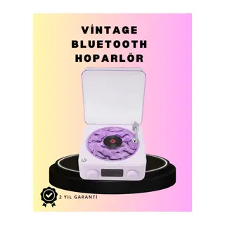Bluetooth Retro Pikap Hoparlör – Projektörlü Gece Lambası