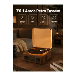 Stereo Bluetooth Hoparlör – Gece Lambalı ve Saat Göstergeli Yeni Nesil