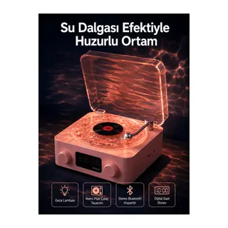 Retro Saatli Bluetooth Hoparlör – Gece Lambalı Kristal Ses Kalitesi Yeni Nesil