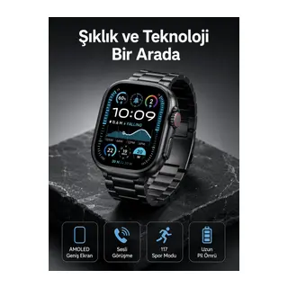 Akıllı Saat 3 Kordonlu Waterproof Adımsayar, Titreşim ve GPS Özelliği