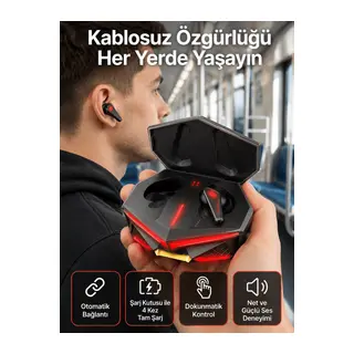 Profesyonel TWS Işıklı Kablosuz Bluetooth Kulaklık Oyuncu Kulaklığı