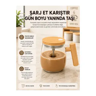 USB Şarjlı Akıllı Karıştırıcı Kupa IP6 Su Sızdırmaz Yeni Nesil