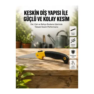 Ergonomik Saplı Katlanabilir Budama Testeresi