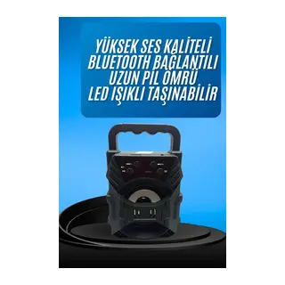 Işıklı Bluetooth Hoparlör Ses Bombası Taşınabilir Yüksek Ses Kaliteli Radyo Özelliği