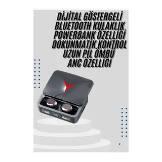 Kablosuz Bluetooth Kulaklık Powerbank Özellikli Göstergeli Hd Mikrofon