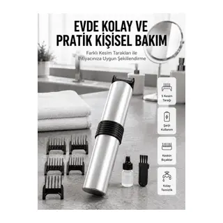 Yeni Nesil Profesyonel Şarjlı Saç Sakal Tıraş Makinesi Ayarlanabilir 4 Taraklı