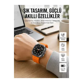 2025 Model Gelişmiş Özellikli Nabız Sensörlü Spor Takibi Yapabilen Titreşimli Saat