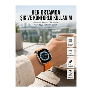 Ultra Max Kordon Kilitli Akıllı Saat Amoled Ekran Titreşimli Çağrı Cevaplayabilen