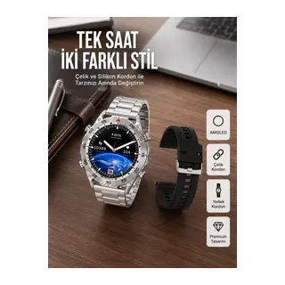 Akıllı Saat 1.62 İnç Ultimate Nabız Sensörlü Sesli Görüşme Yapabilen Yeni Nesil