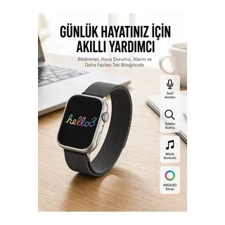 Android ve İOS Uyumlu Uyku ve Sağlık Takibi Yapabilen 3 Kordonlu Akıllı Saat
