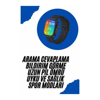 Akıllı Saat Sağlık Takibi Kalp Atışı Adımsayar Ultra Yeni Nesil nefes Egzersizi