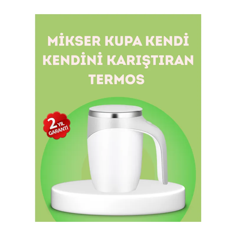 Elektrikli Otomatik Karıştırıcı Kupa – 304 Paslanmaz, USB Şarjlı, Taşınabilir