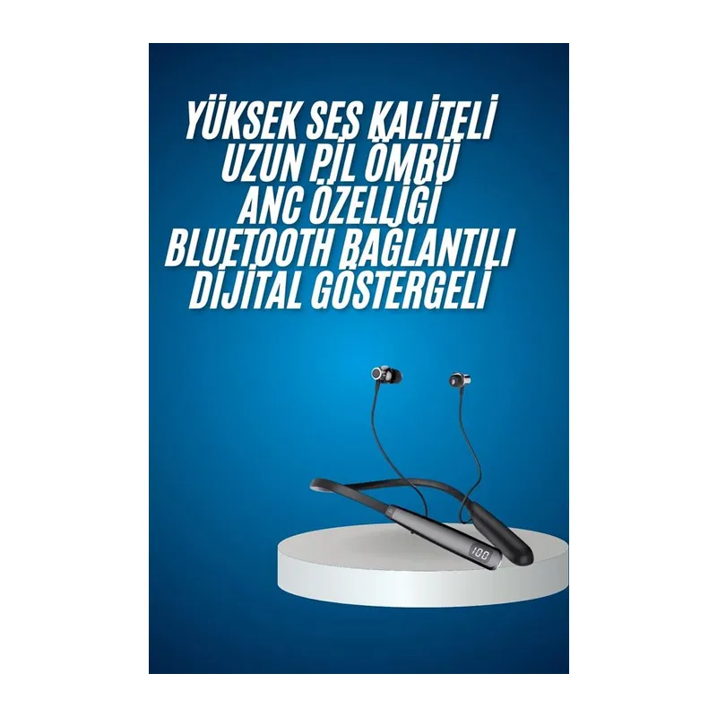 Bluetooth Kulaklık Şarj Göstergeli 100 Saat Şarj Kapasiteli Sporcu Kulaklık