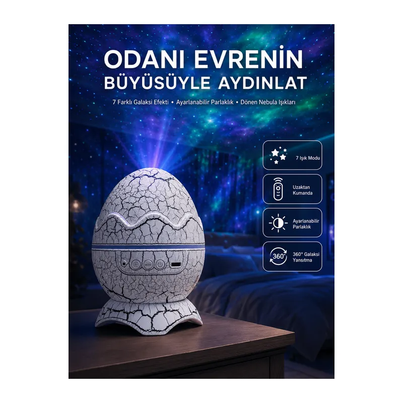 Gece Lambası Yumurta Işık Speaker Yeni Nesil Dinozor Yumurtası Görünümlü