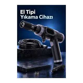 Taşınabilir Araç Yıkama Makinesi Köpük Hazneli Şarjlı Set