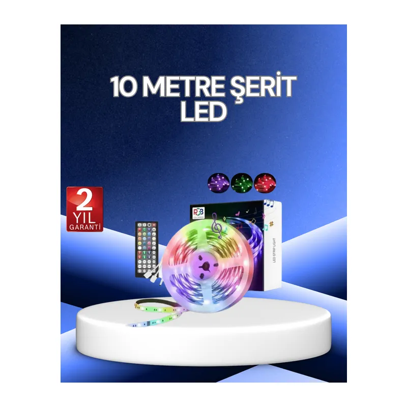 10 Metre Smart Şerit Led Bluetooth Telefon Kontrollü USB Enerjili
