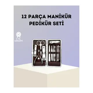 Paslanmaz Çelik Çok Fonksiyonlu 12 Manikür Seti