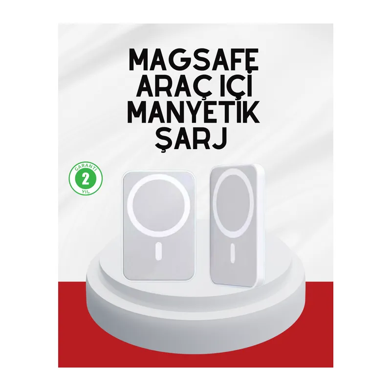 Şık Tasarımlı MagSafe Araç Telefon Tutucu Type-C Girişli