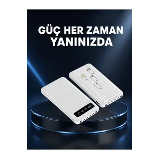 Kamp ve Seyahat İçin 20.000mAh LED Işıklı Hızlı Şarj Powerbank Yeni Nesil
