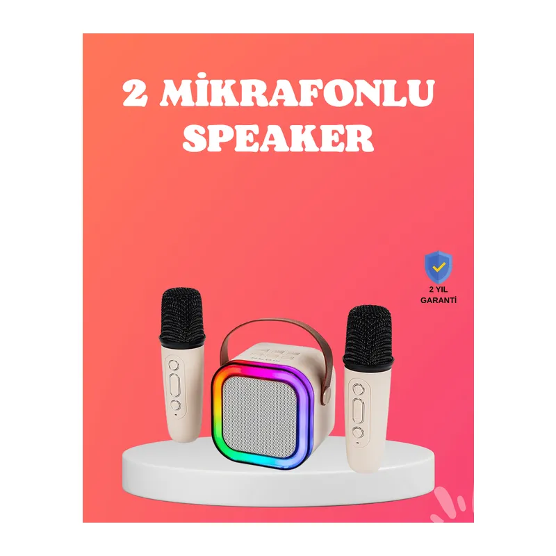 Bluetooth 5.0 Destekli Kablosuz Karaoke Hoparlör