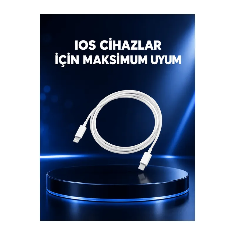 30W Type-C Lightning Hızlı Şarj Kablosu 1.2m iPhone Uyumlu