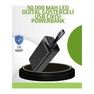 Ultra Güçlü 50.000 mAh Powerbank – LED Ekranlı, Çoklu Bağlantı Seçenekli, Akıllı Koruma Sistemli Şarj Ünitesi