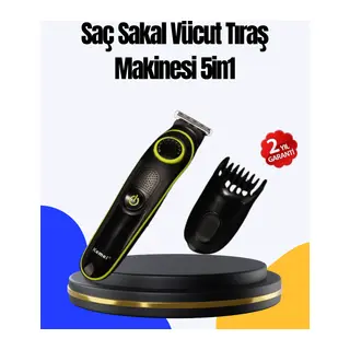 5 Başlıklı Çok Fonksiyonlu Saç Kesme ve Sakal Düzeltme Makinesi Erkek Bakım Aleti