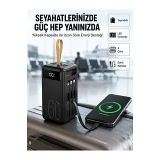 Tüm Cihazlara Uyumlu Çoklu Çıkışlı Powerbank Yeni Nesil