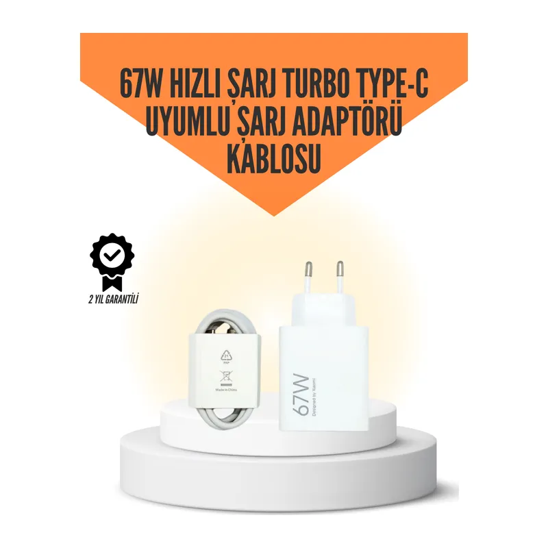 67W Hızlı Şarj Cihazı Yüksek Isı Dayanımlı Type-C Set