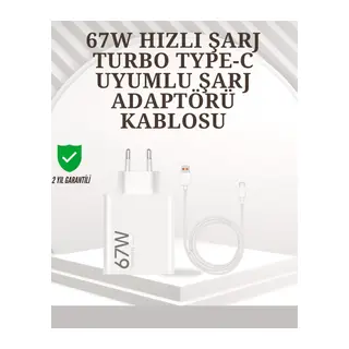 Type-C Uyumlu 67W Turbo Hızlı Şarj Aleti Akıllı Koruma Sistemli