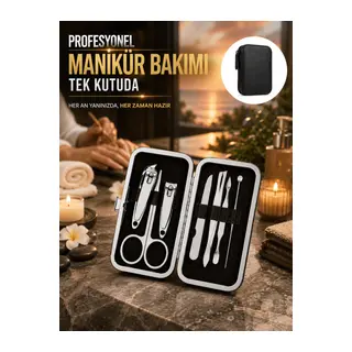 Evde Profesyonel Tırnak Bakımı İçin 7 Parça Premium Bakım Seti