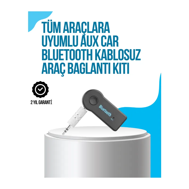 Araç İçi Bluetooth AUX Müzik ve Telefon Görüşmesi Adaptörü