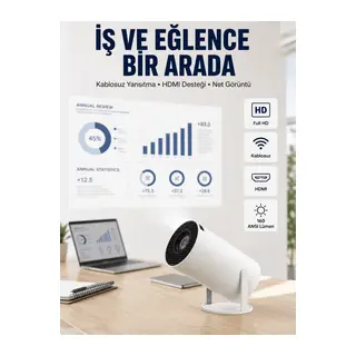 HDMI ve USB Girişli Uzun Ömürlü Ampullü Projeksiyon