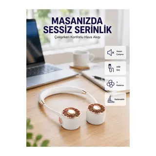 Katlanabilir Asılabilir Mini Fan USB Şarjlı 3 Kademeli Sessiz