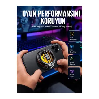 RGB Işıklı Sessiz Fanlı Telefon Soğutucu