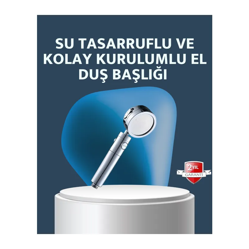 Yüksek Basınçlı 3 Fonksiyonlu Duş Başlığı