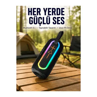Renkli LED Işıklı Kablosuz Hoparlör IP67 Sertifikalı Yeni Nesil