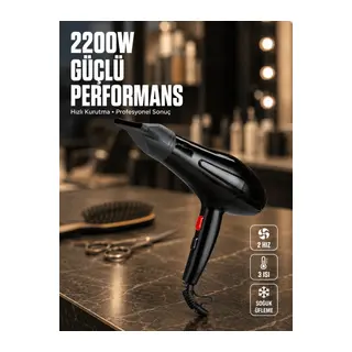 Soğuk Üfleme Özellikli 2200W Profesyonel Fön Makinesi
