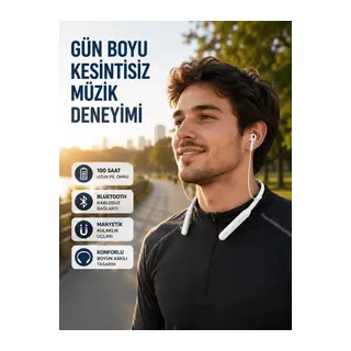 Uzun Süre Dayanıklı Manyetik Başlıklı Bluetooth Kulaklık