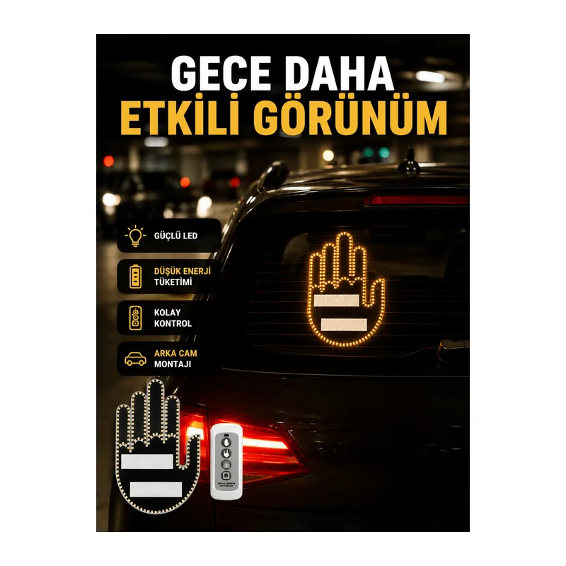 A Kalite Uzaktan Kumandalı LED Park Uyarı Işığı El Figürlü Model