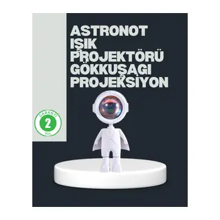 Astronot Tasarımlı Gün Batımı Efektli Şarjlı LED Lamba