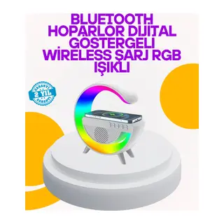 Renkli Işıklı 15W Kablosuz Şarjlı Masa Lambası