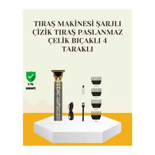 Şarjlı Titanyum Bıçaklı Saç ve Sakal Kesme Makinesi