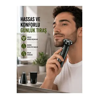 Kablosuz Şarjlı Çok Amaçlı Tıraş Makinesi