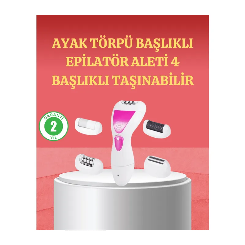 4 Başlıklı Kablosuz Şarjlı Epilasyon Cihazı